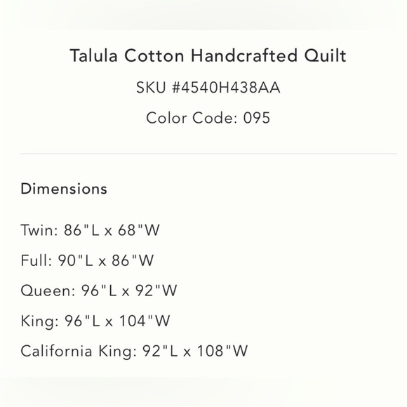 Anthropologie Talula Cotton Handcrafted Quilt with Euro Sham Size Queen NWT - Picture 7 of 17